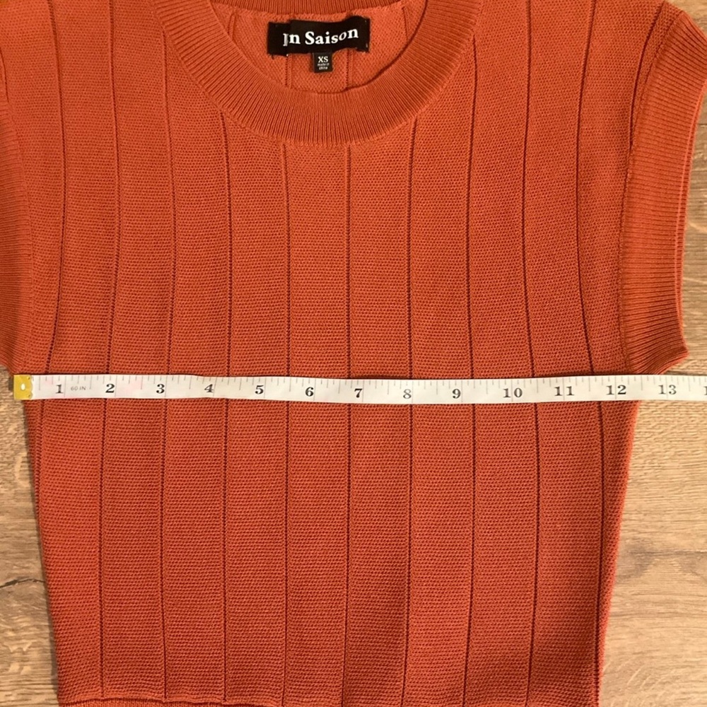 En Saison Brianna cap sleeve rust midi dress with pleated skirt, XS - Picture 7 of 11